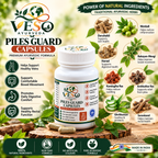 VESO AYURVEDA Piles Guard Capsules – Premium Ayurvedic Herbal Formula | 30 Veg Capsules
